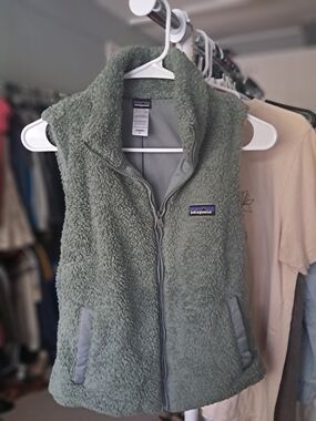 Patagonia Sage Green Sherpa Fleece Vest